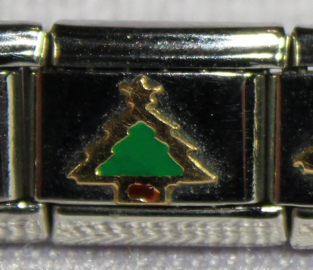 Christmas Christmas Tree Auth Italian Charm by Casa D'Oro Enamel w
